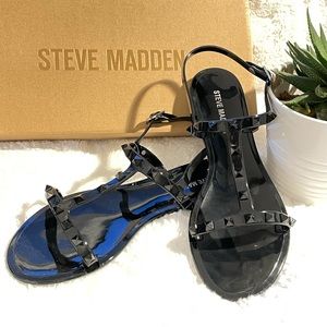 steve madden black jelly sandals